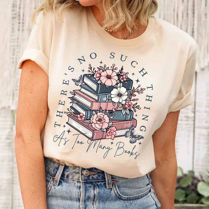 T-shirt Amoureuse des Livres Florale – T-shirt Trop de Livres, Cadeau Tendance pour Elle, T-shirt Femme pour la vente par Adorb Custom Tees