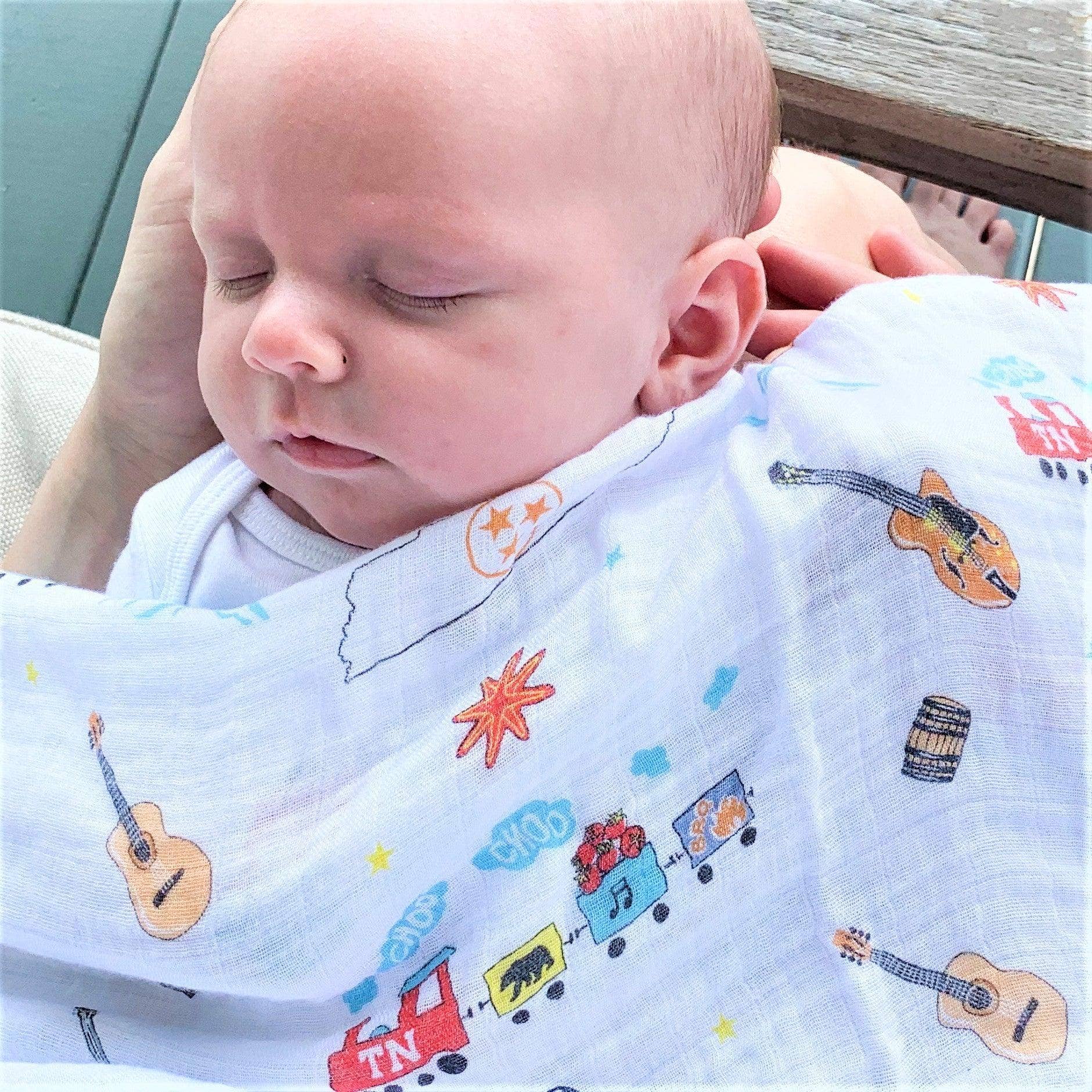 Little Hometown - Wholesale Swaddle - Baby - Tennessee Baby Muslin Swaddle Receiving Blanket1