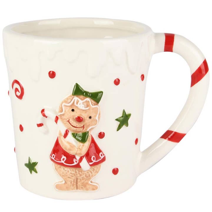 Mugg 'Cookie Love', röd/vit, keramik, 13x10x10cm för wholesale av Dekoratief