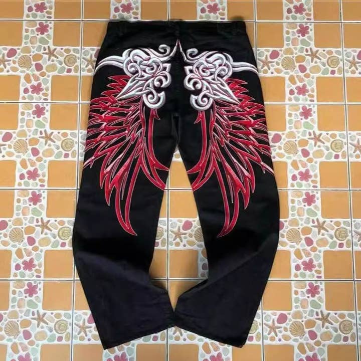 Y2K Baggy Herretøj Streetwear Casual Denim Bukser for engroshandel hos SALINA TRADING INC