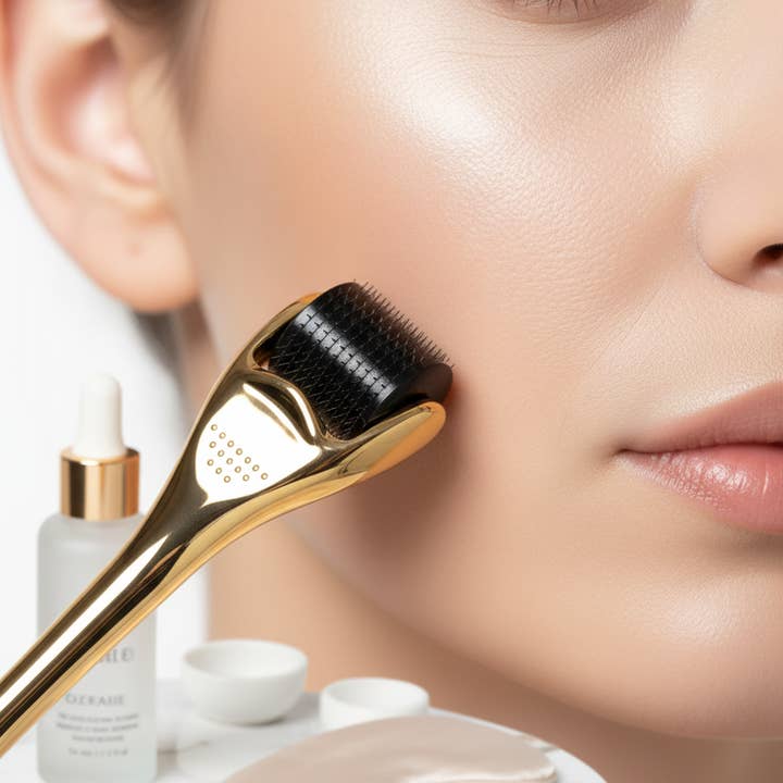 Lux Glow Skin Care – wholesale Face/beauty roller – Gold Derma Roller Micro-Needling Tool - Case of 2002