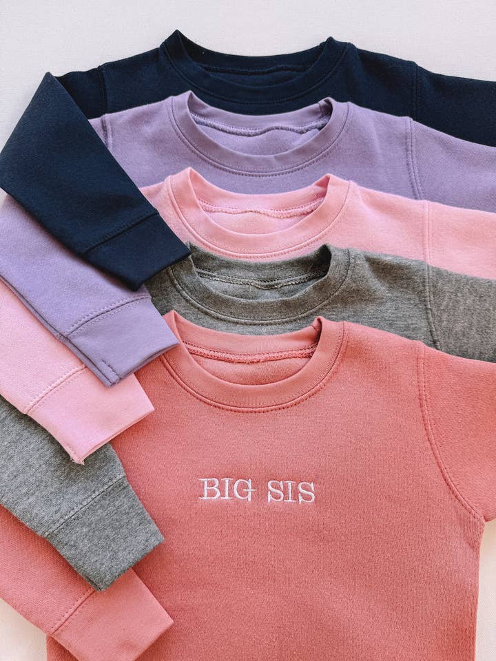 original embroidered sibling crewneck for wholesale by Daffodilly