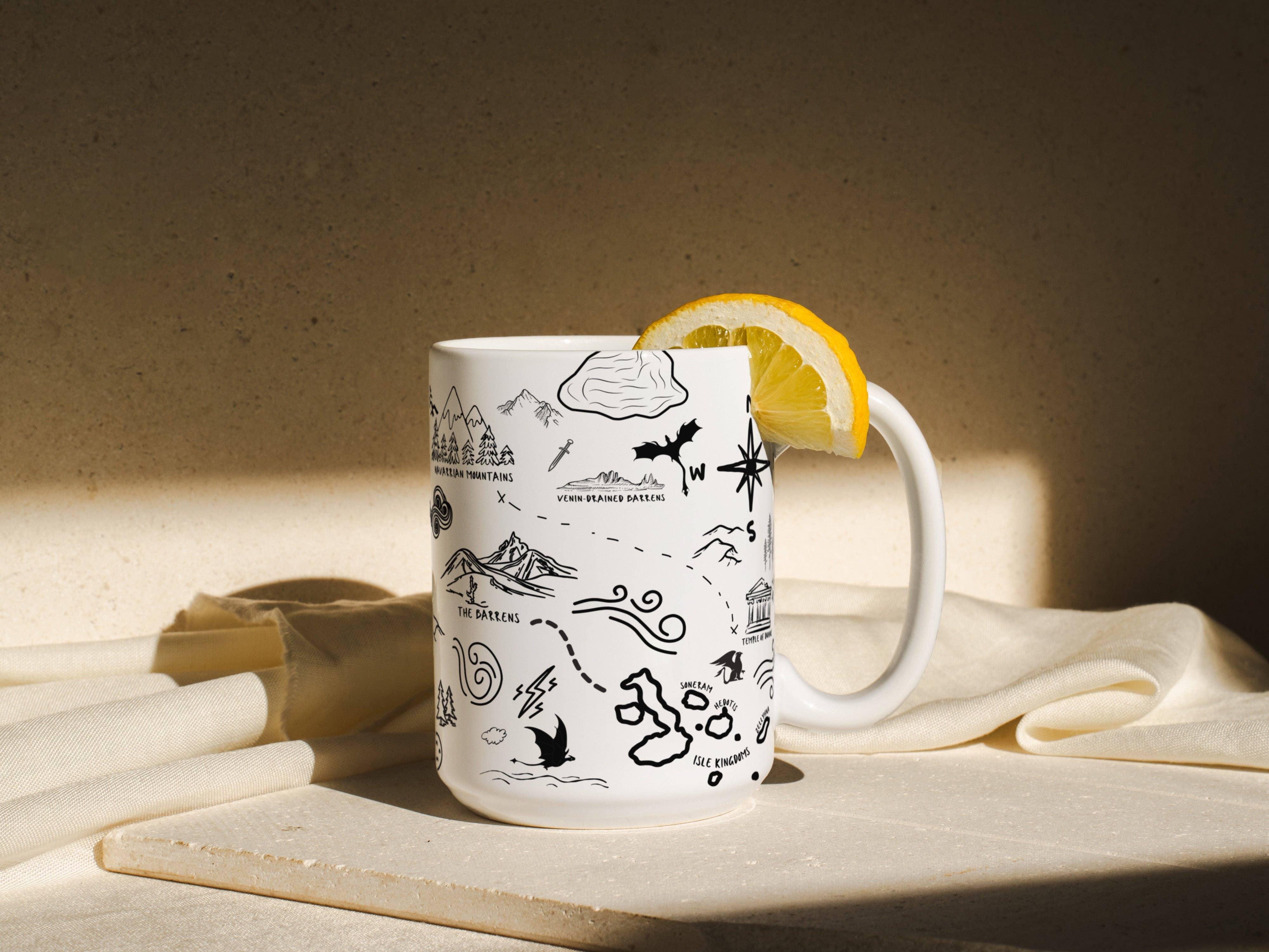 MagicMerchEmporium - Wholesale Coffee mug - White Fourth Wing Map Mug