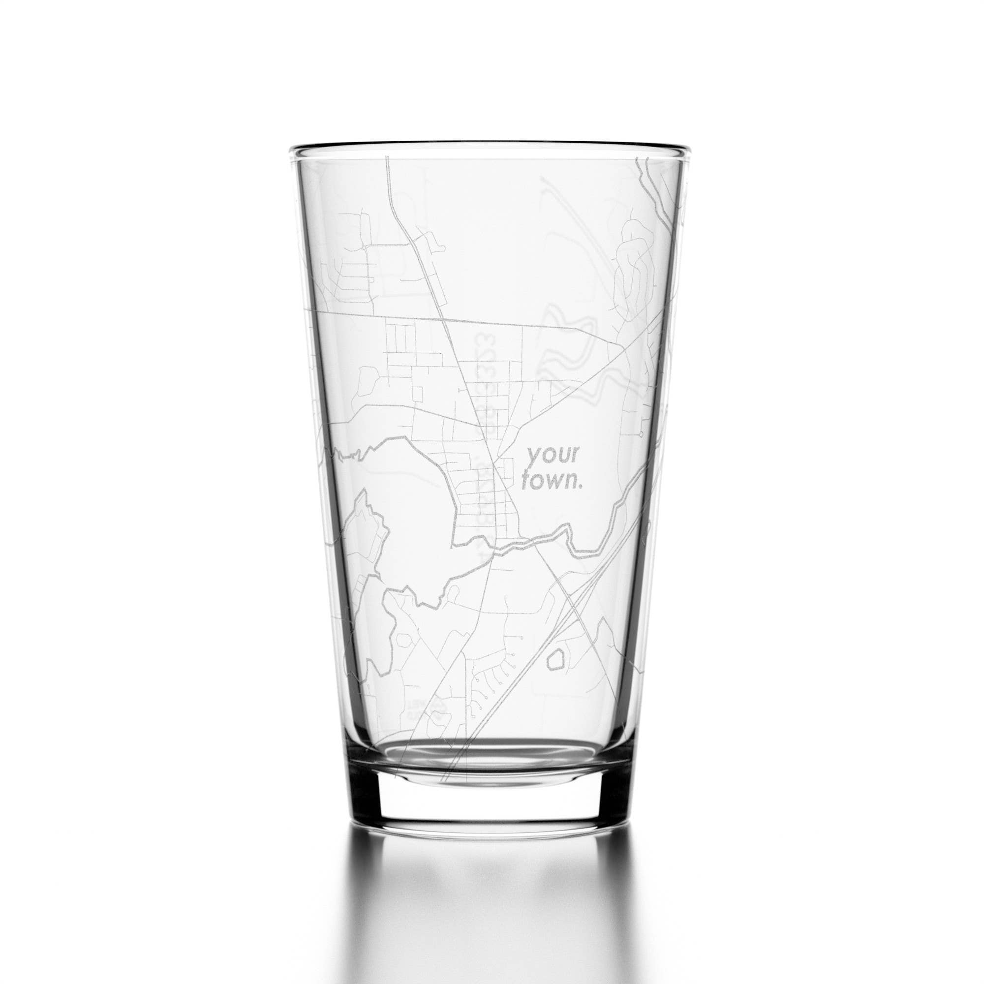 Well Told - Wholesale Beer Glass/Mug - CUSTOM ETCHED - U.S. City / Town Map - Pint Glass - 16 oz2