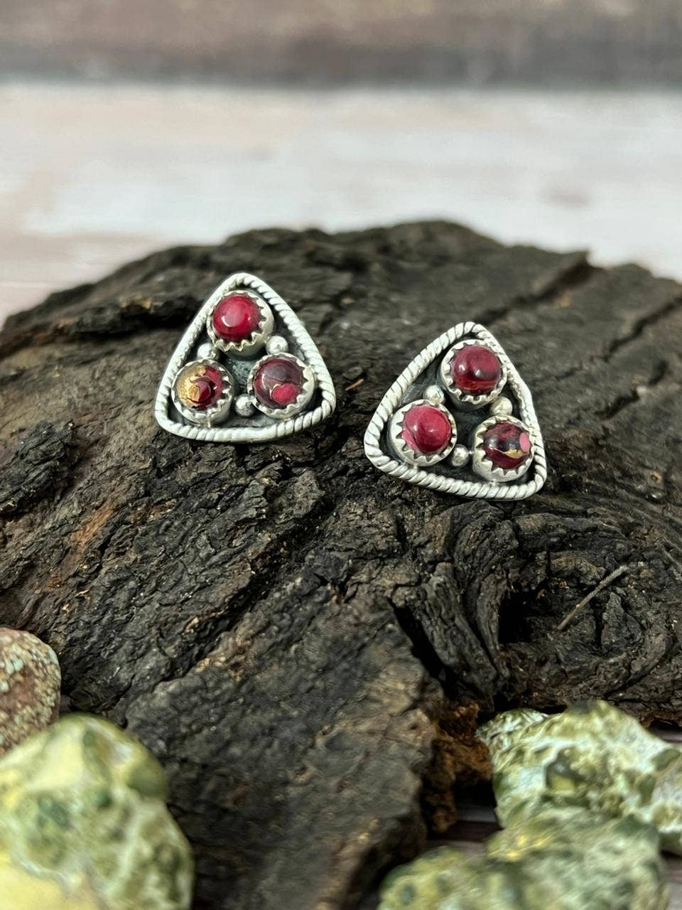 Nizhonitradersllc - Wholesale Stud/Post Earrings - Handmade Sterling Silver Dahlia Rose Post Studs with Signed Nizhoni (9)