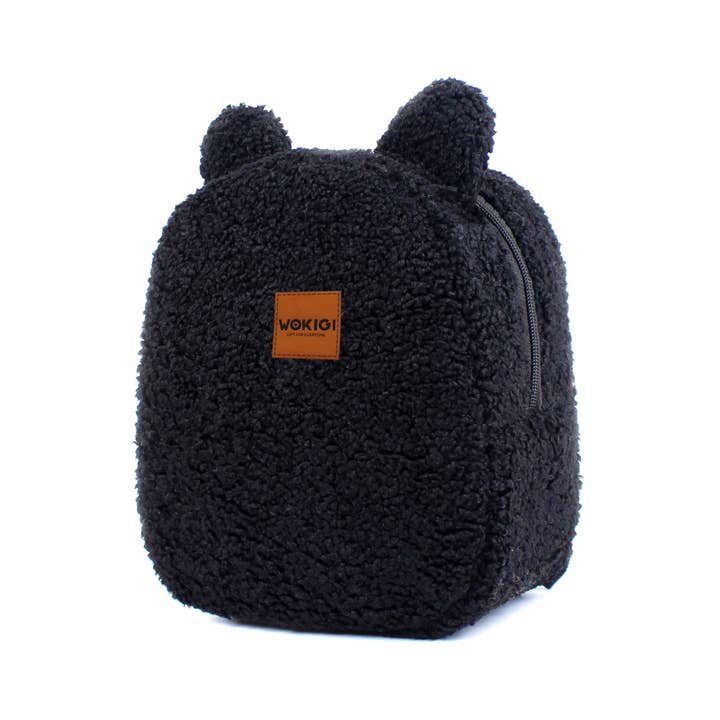 Small Black Plush Toddler Backpack for wholesale by W&K
