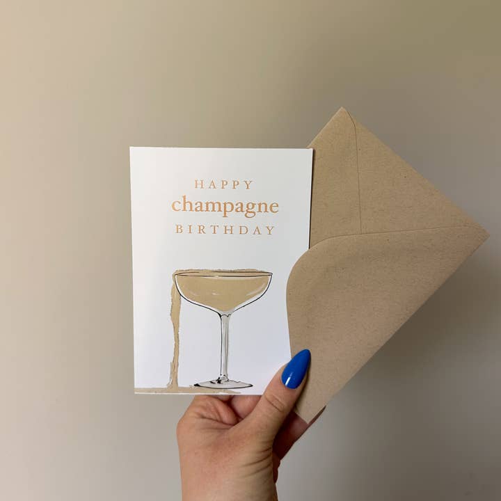 Abate Graphics – wholesale Birthday card – Champagne Birthday Card, Celebration A2 Card for Adults
