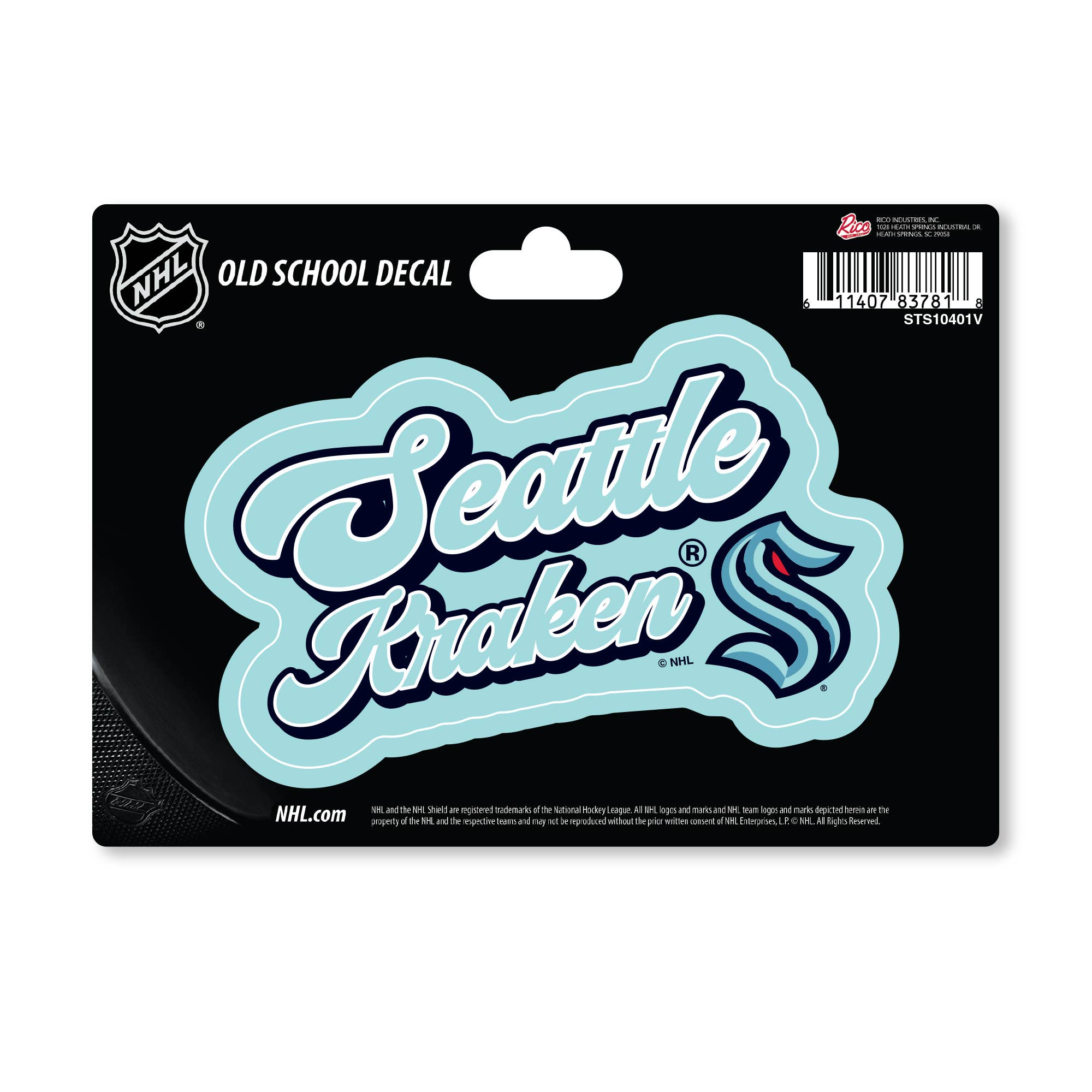 Rico Industries - Wholesale Car Decorative Charm - Unisex - NHL Hockey Seattle Kraken Vintage Look 4" X 6" Decal0