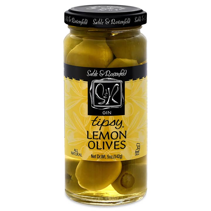Wholesome Good - Wholesale Olives - Sable & Rosenfeld Gin & Lemon Tipsy Olives - 5oz
