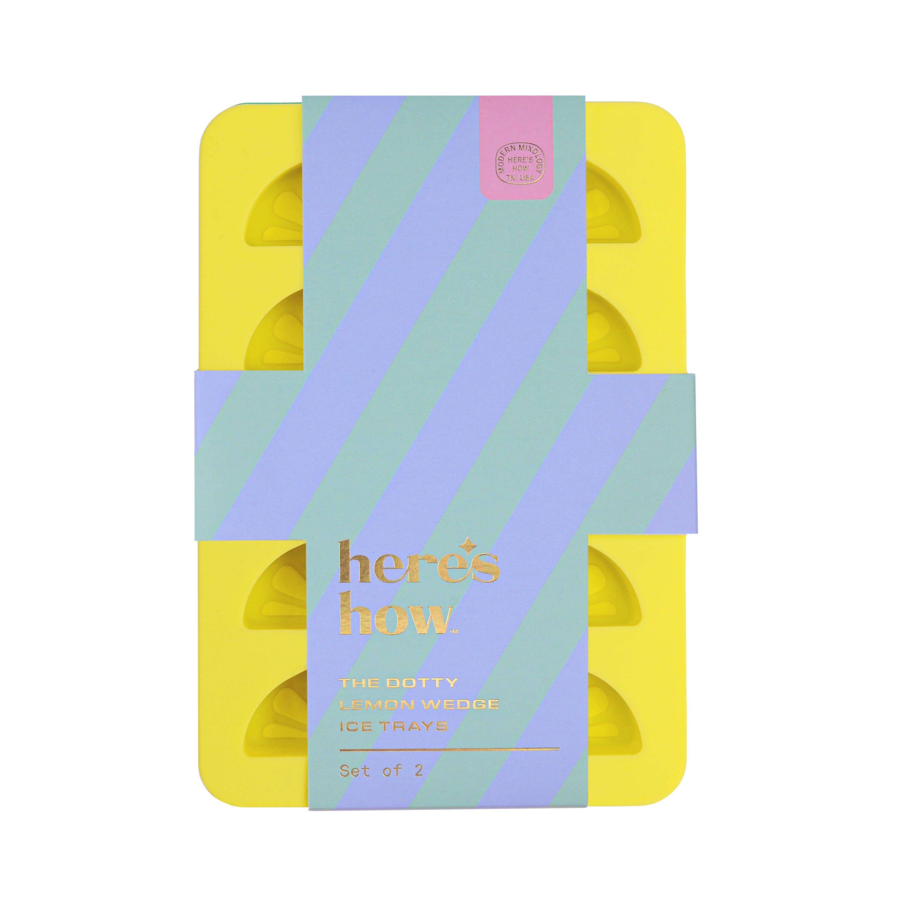 Designworks Collective – wholesale Ice tray/mould – The Dotty Citrus Wedge Ice Trays - Set of 2 - Yellow + Green0