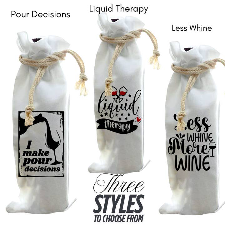 Bottle Bags - Wine Humor, 3 Styles to Choose From for wholesale by Jolitee