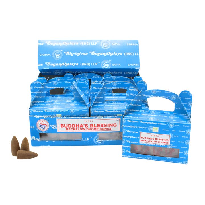Satya Buddha Blessings Backflow Dhoop cones for wholesale by Green Tree