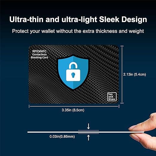Tap and Share - Wholesale Card Holder - Unisex - Tap and Share Premium NFC & RFID Blocking Card - 4 Pack | Premium Contactless NFC Credit Debit Card Passport Protector Blocker Set for Men & Women, Elegant Slim Design Perfectly fits in Wallet/Purse