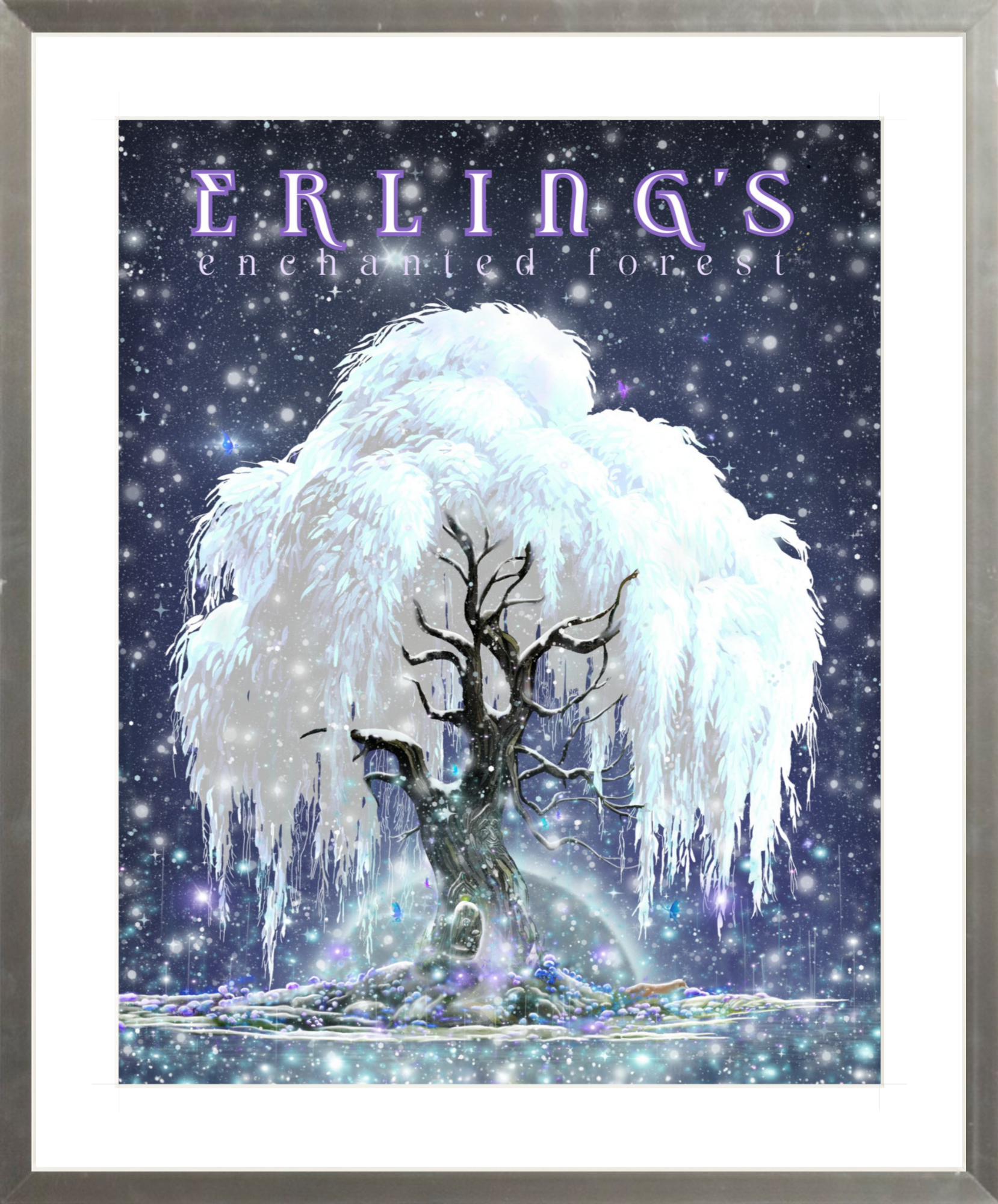 Erling's Enchanted Forest – Großhandel Wanddeko - Kind & Baby – Erlings verzauberter Wald - WINTER gerahmter Druck8