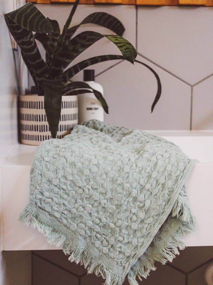 The Windsor Hand Towel - Vintage Mint for wholesale by LOUKA GOLD USA