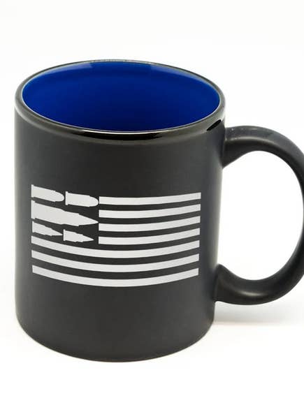 Bullet Flag Patriotic 2nd Matte Ceramic C-Handle Mug for wholesale by MK Designs