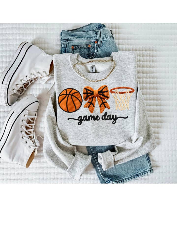 Crochet Basketball, Faux Yarn Basketball, Mom Design Shirt for wholesale by SAMS Farm Charm