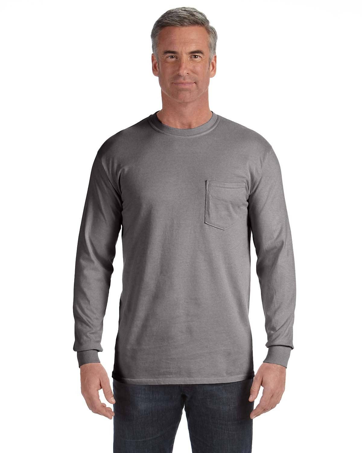 Total Apparel - Wholesale T-Shirt - Men's - Comfort Colors Garment-Dyed Long-Sleeve Pocket T-Shirt C441025