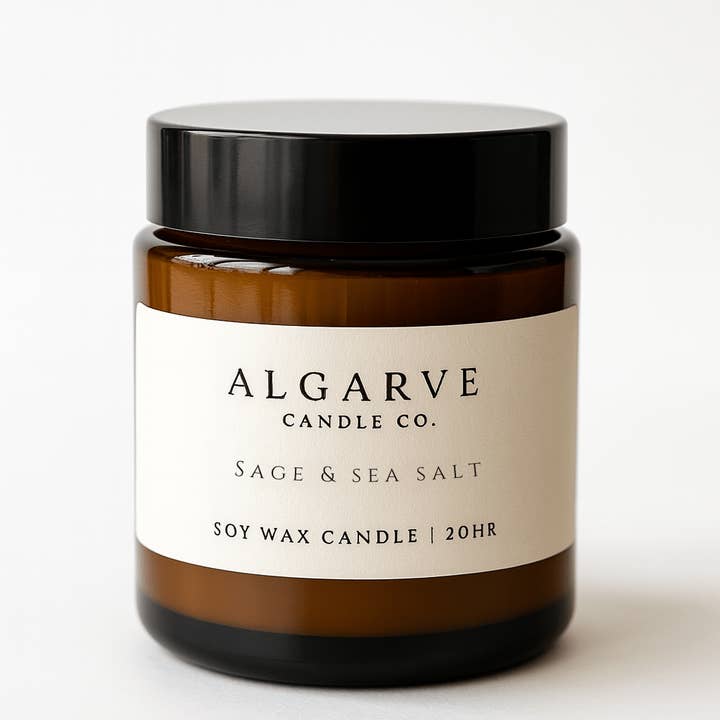 Algarve Candle Company - Wholesale Jar/Filled Candle - Soy Candle | 20hr | Sea Salt & Sage0