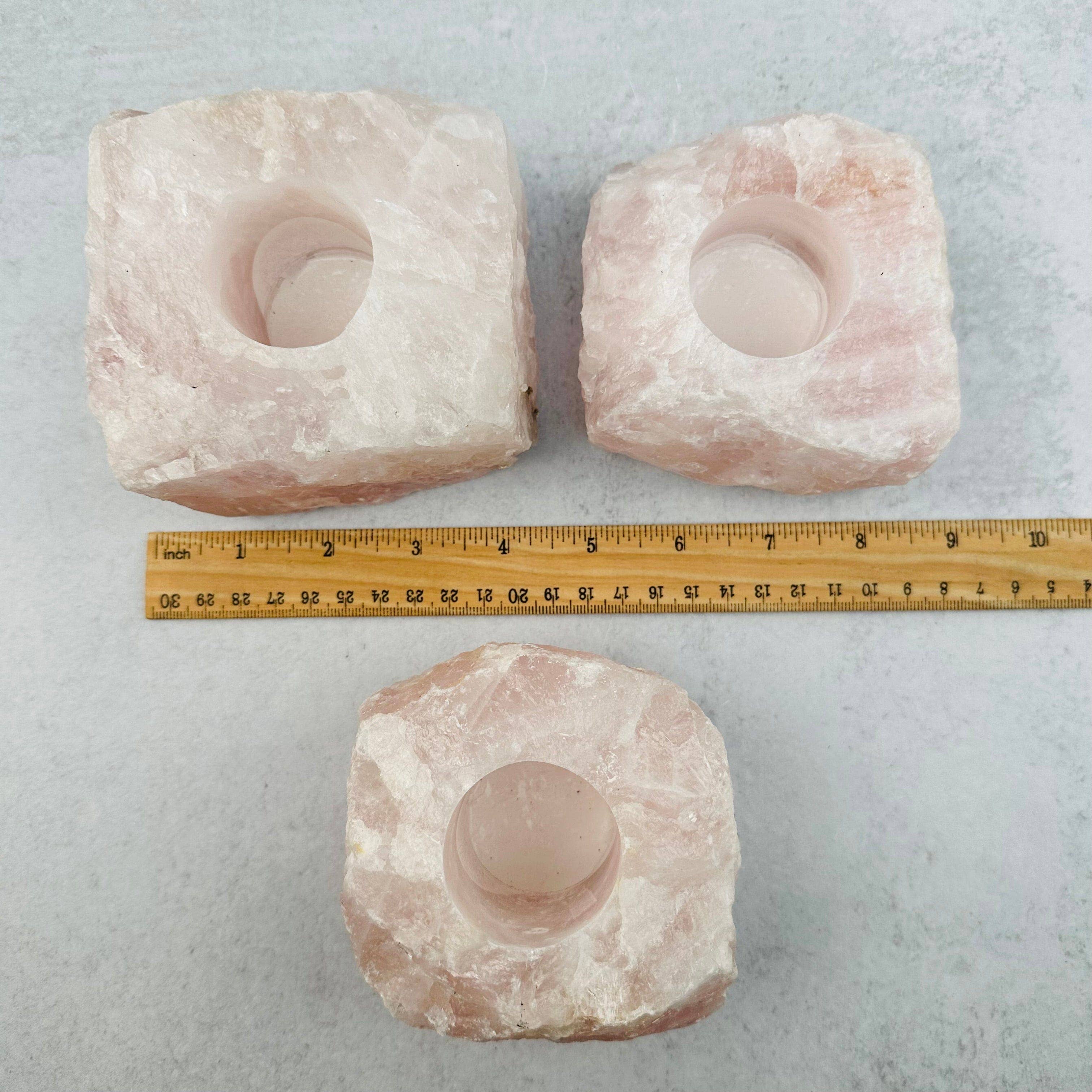 Rock Paradise - Wholesale Candle Holder - WHOLESALE Crystals - Case Pack BULK LOT - BUY THE BOX 🌸 20 Rose Quartz "B" Candle Holders - SAVINGS11