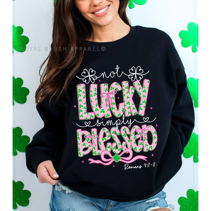 Não Sortudo Apenas Abençoado Dia de São Patrício Transferência a Cores Completas por atacado de RBA Transfers