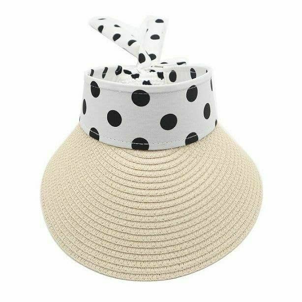 Diacly – wholesale Visor – Women's – Wide Brim Straw Sun visor UV Protection Dot HAT0