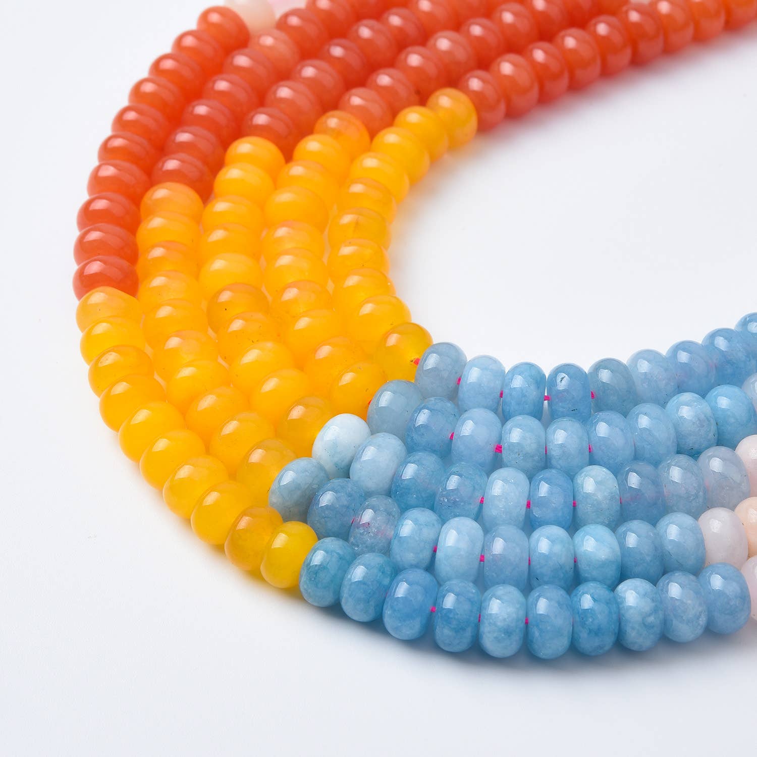 Beads Creation - Wholesale Beads - Rainbow Multi Gemstone Rondelle Beads 5x8mm GRN5120