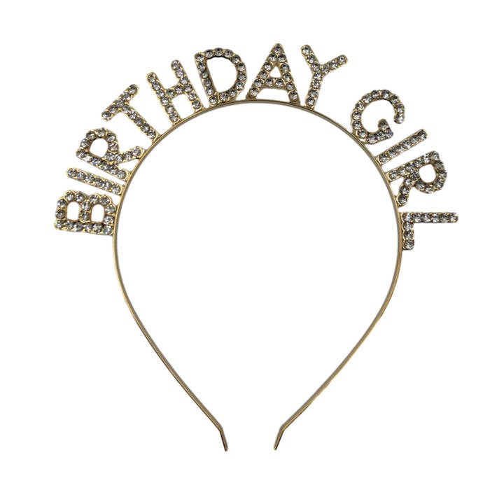 Iron Alloy Rhinestone Birthday Girl Headband HB089 (12PC) for wholesale by TAPA fashion