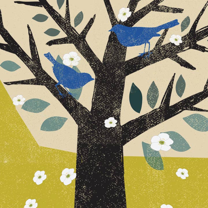 Rocket 68 - Wholesale Everyday Greeting Card - Blue Birds in the Tree Card