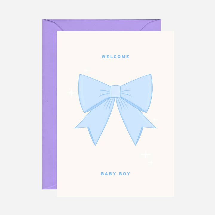 Strikje Baby Jongen Kaart voor wholesale door Pearl Ivy