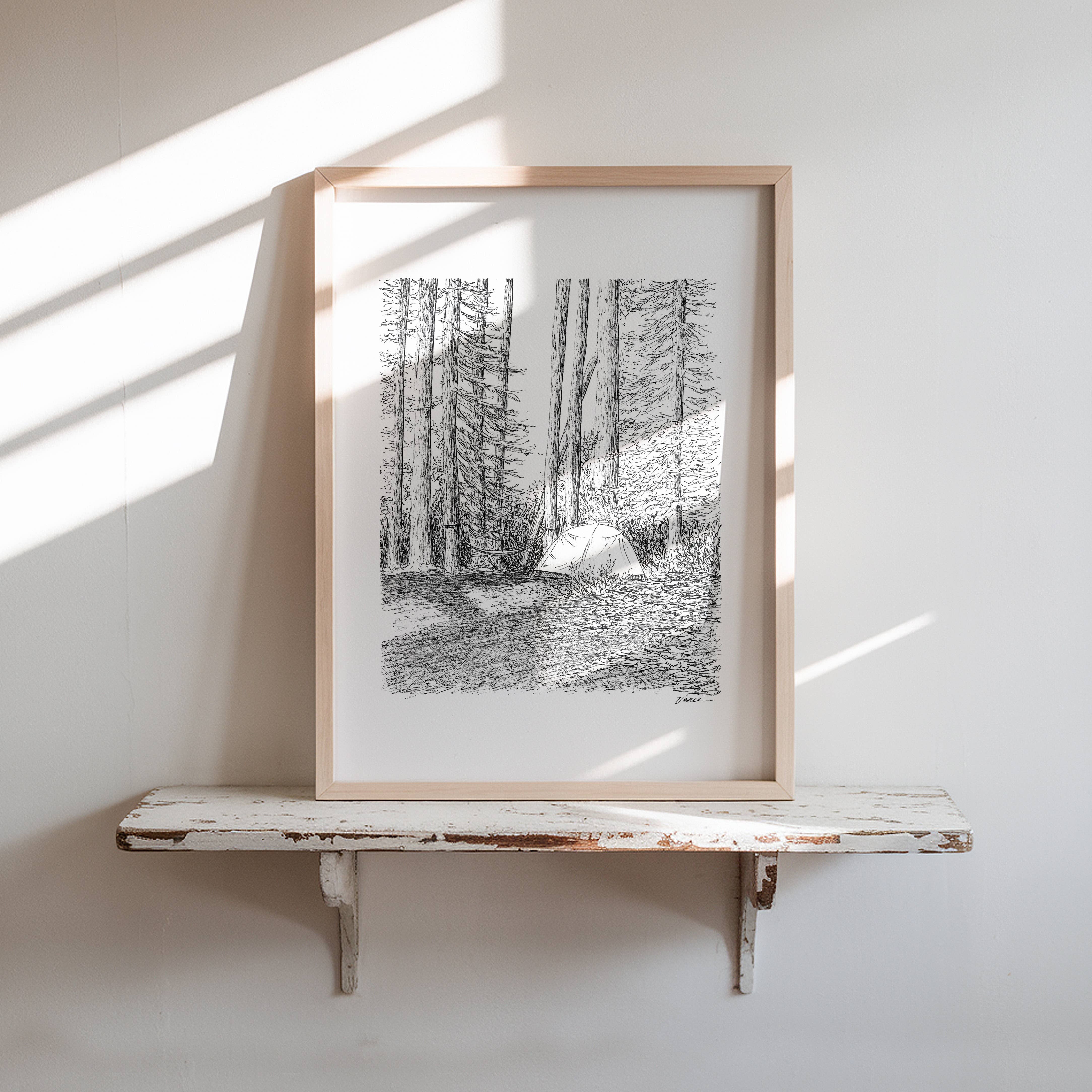 Vanee.ink - Wholesale Art Print - Woodland Camping Print1