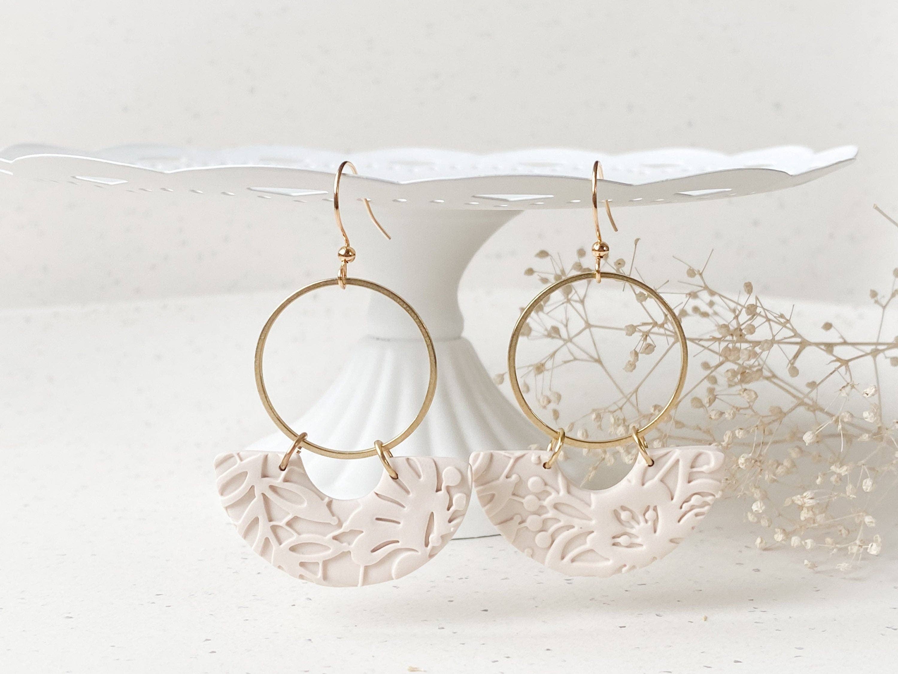 Agaveh girl - Wholesale Dangle Earrings - Wynne Sand Colored Polymer Clay Dangle Earrings9