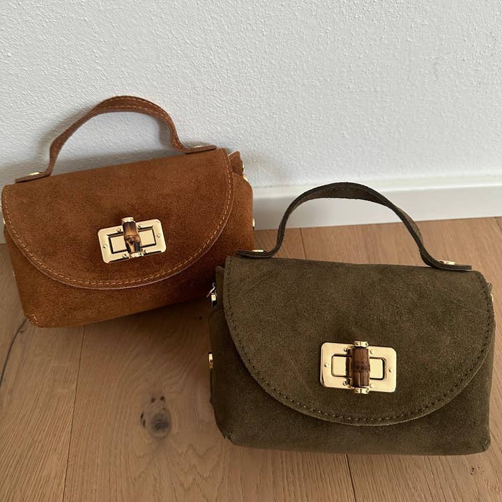 Zhade - Wholesale Crossbody Bag - Women's - SIERRA suede mini bag in genuine leather with chain strap2