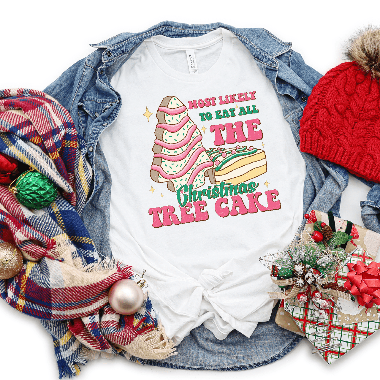 Nashville Design House - Vente Transfert pour sublimation - Les plus susceptibles de manger tous les gâteaux du sapin de Noël DTF Transfer0