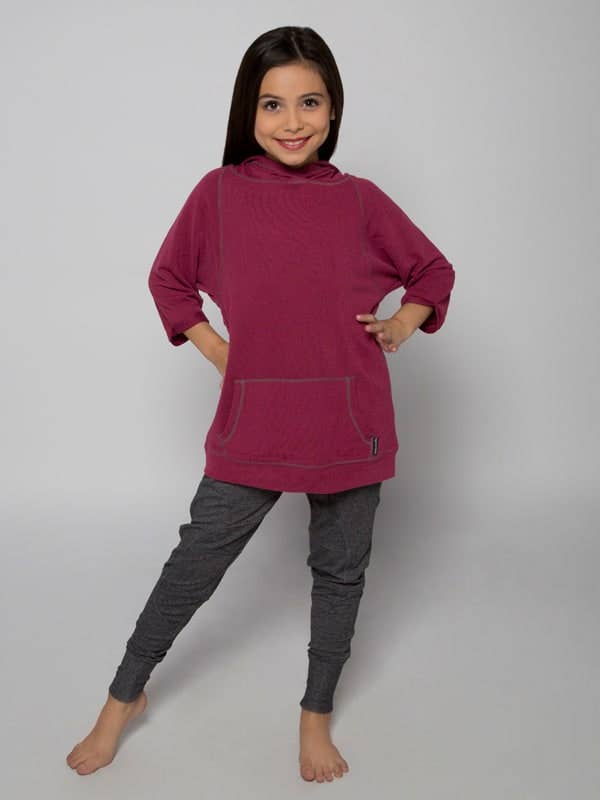 Kathryn Youth Hoodie, Raspberry for wholesale by Sugar And Bruno