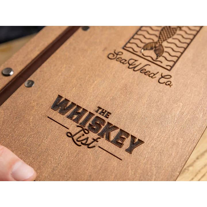 Inko Horeca Accessories - Wholesale Binder - Wooden Menu Holder For Whiskey List With Engraving