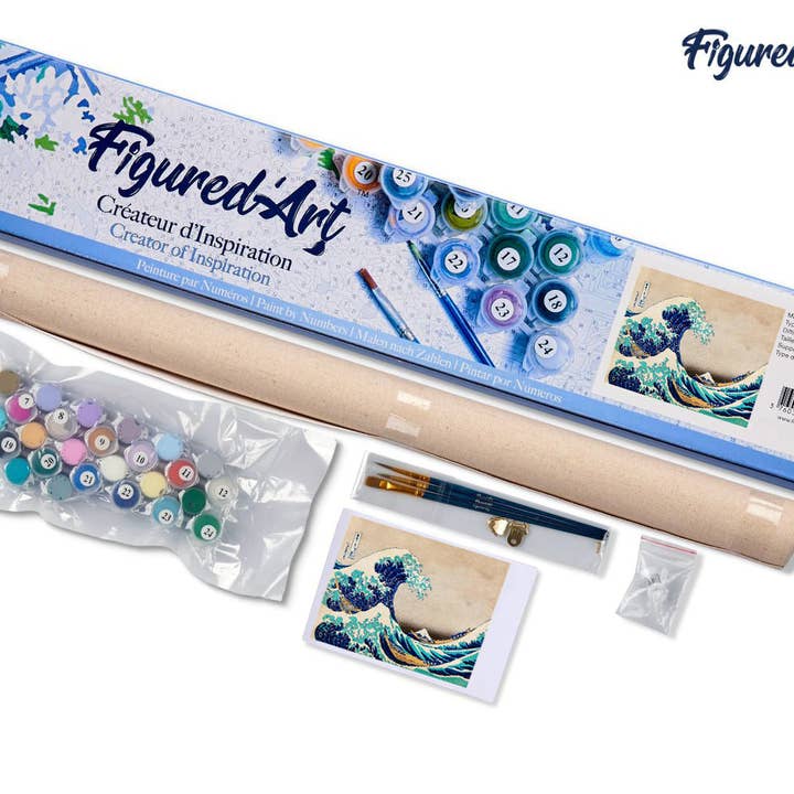 Figured'Art - Wholesale DIY Craft Kit - Paint by numbers The Great Wave of Kanagawa Hokusai