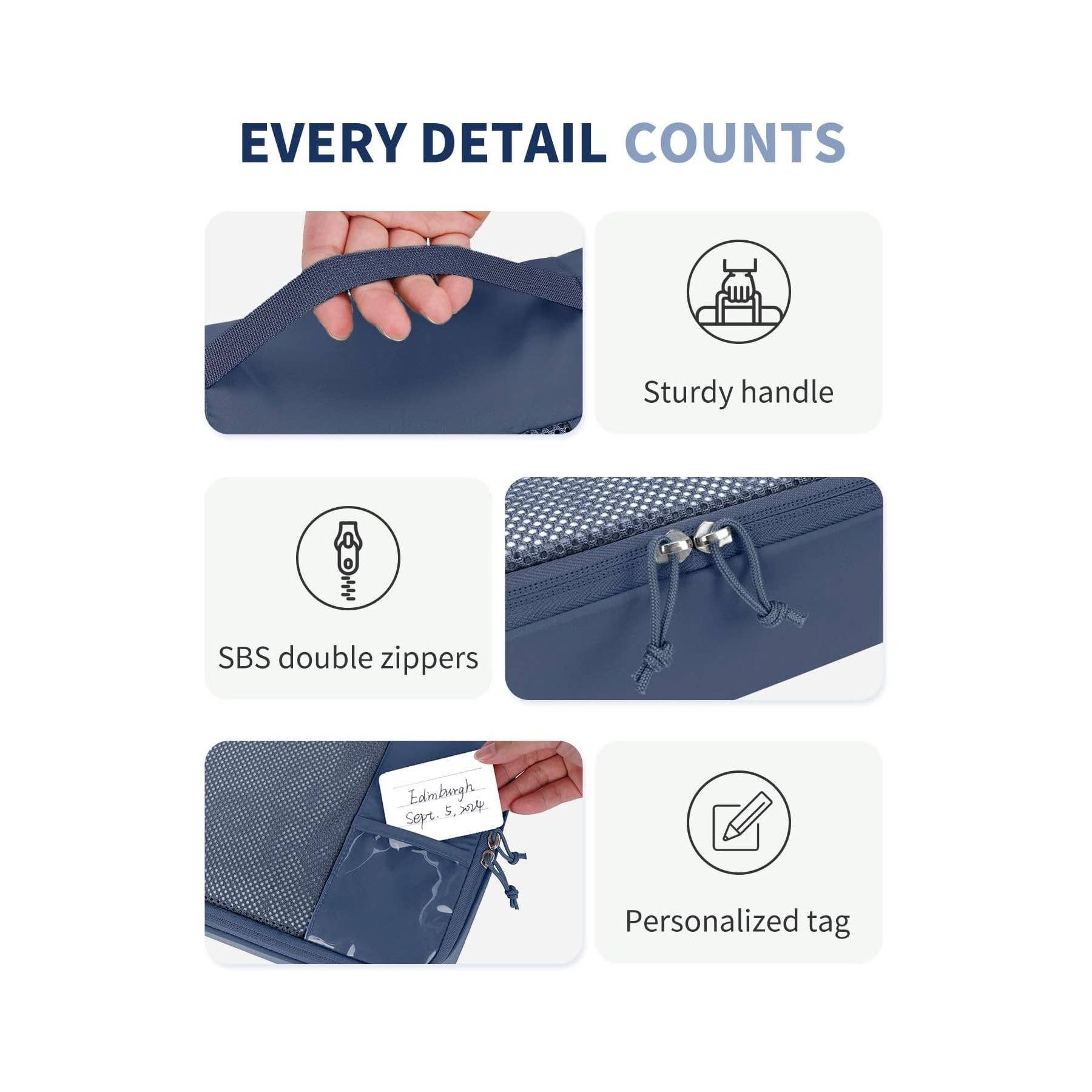 wandf – Engroshandel Pakkeemballage – 6 stk. kuffertorganisatorposer med mærke til rejsetilbehør31