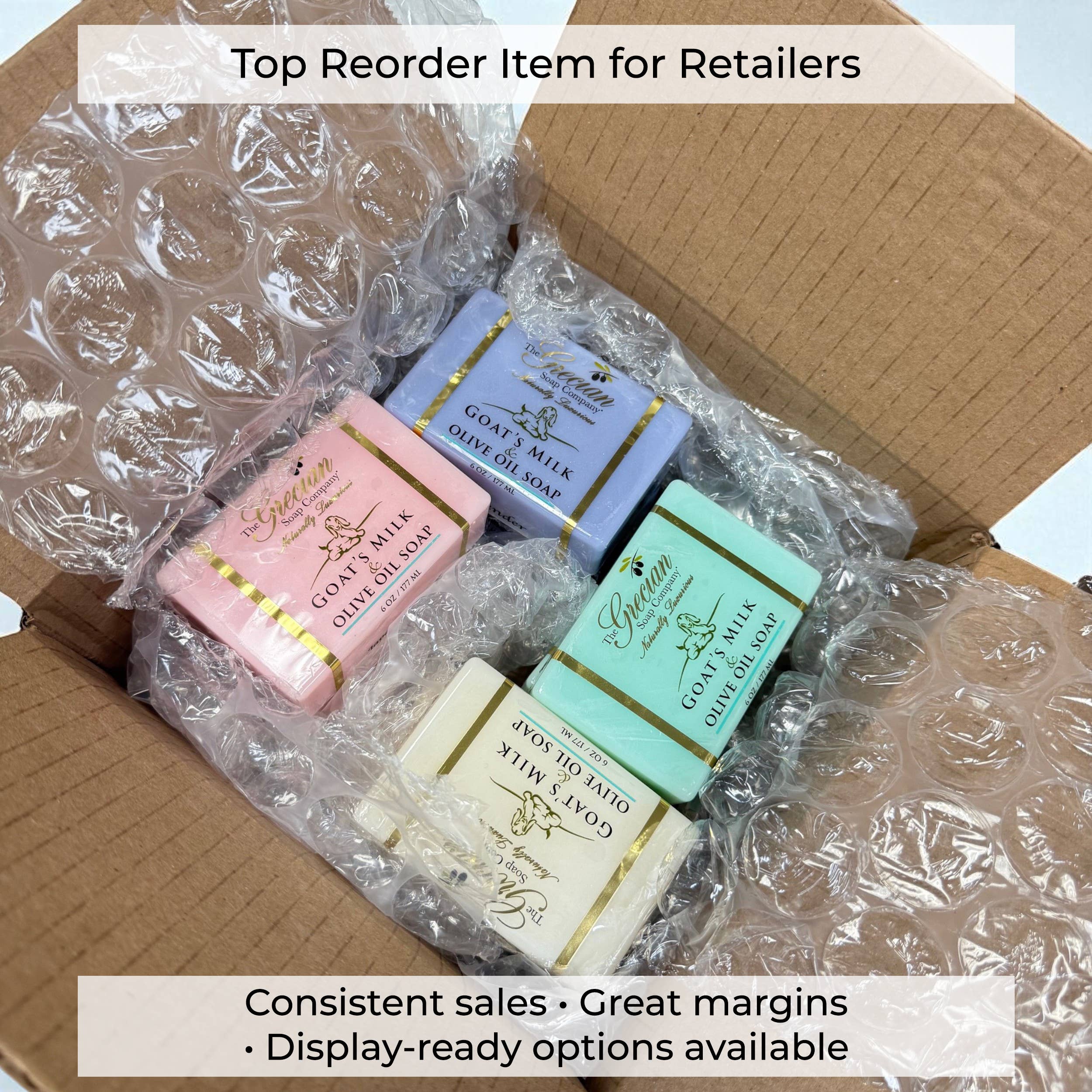 The Grecian Soap Company – Engroshandel Sæbestykke – Håndlavet sæbebar med gedemælk og olivenolie30