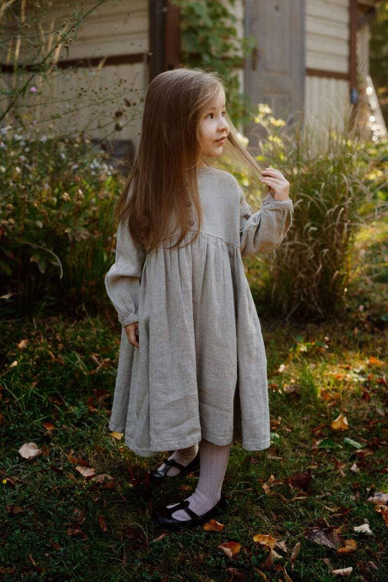 La Petite Alice - Venta al por mayor Vestido - Niños - Vestido Goldie con mangas obispo (T51A)0