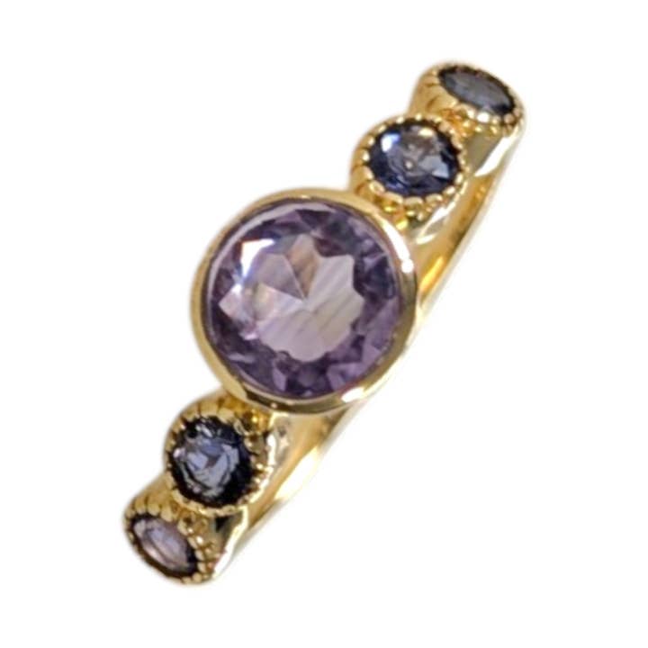 Poetry Amethyst & Iolite Vermeil Ring for wholesale by Saraswati Imports