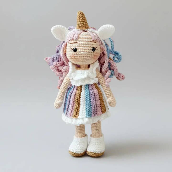 Crochet Unicorn Girl Doll Toy for wholesale by Joy Gift London