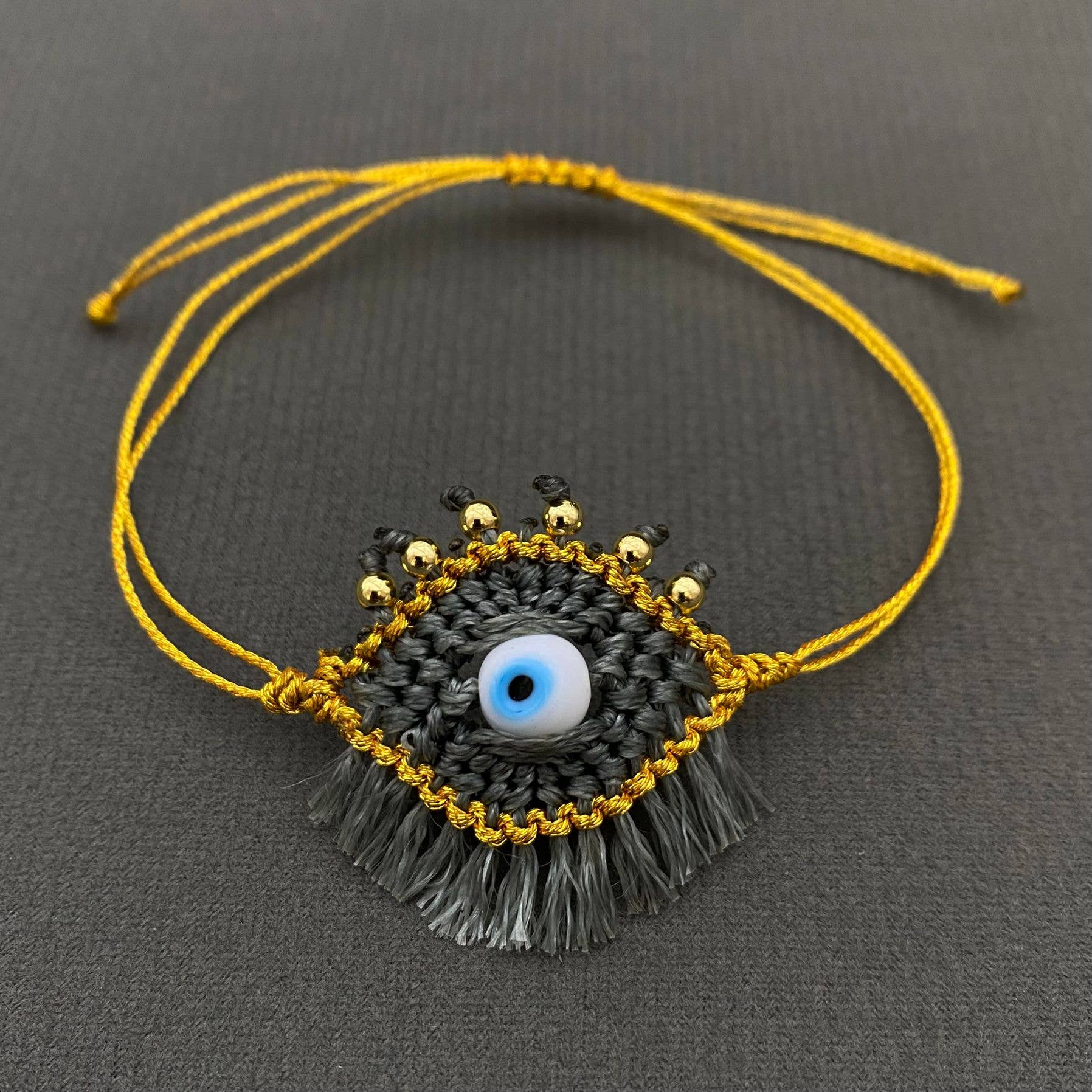 Mio Queena - Wholesale Charm/Dangle Bracelet - Woven with Polyester Thread Evil Eye Charm Bracelet3