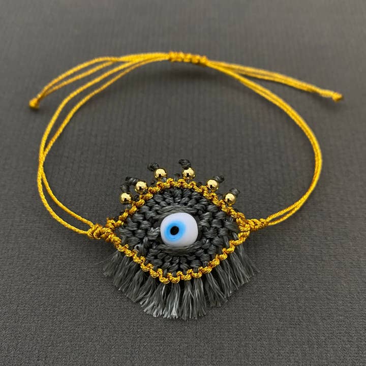 Mio Queena - Wholesale Charm/Dangle Bracelet - Woven with Polyester Thread Evil Eye Charm Bracelet3