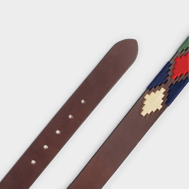 Ibex England – wholesale Belt – Men's – Ibex England Polo Belt - Navy/Cream/Green/Red1