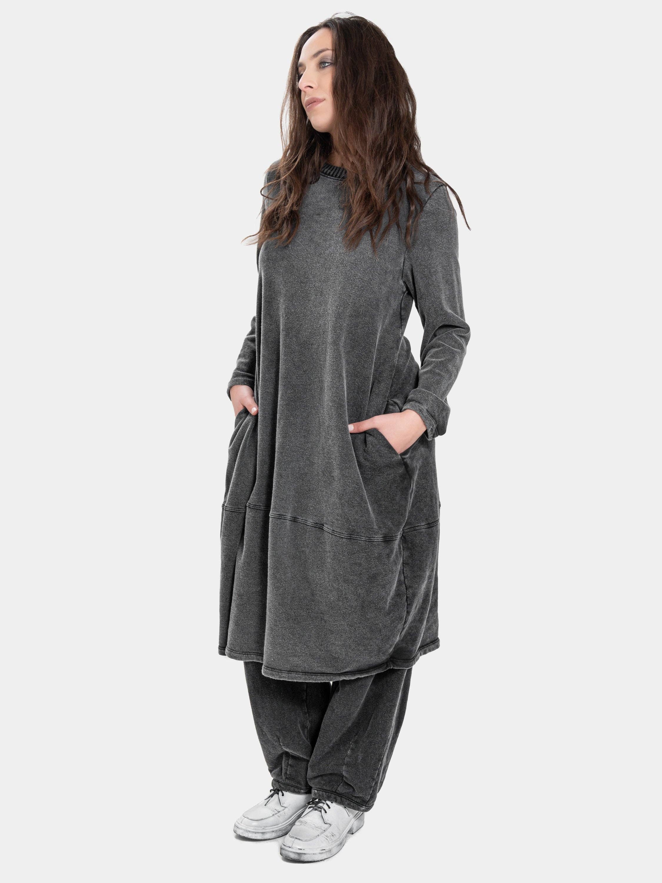 Baci & Amici Fashion - US Continental - Wholesale Dress - Women's - Knit Collar Midi Sweatshirt Dress9