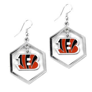 NFL Cincinnati Bengals Hexagon Cutout Earrings for wholesale by Aminco USA