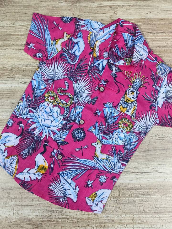 Camisas Meia Mangas Étnicas Impressas para Menino por atacado de Riddhi Siddhi