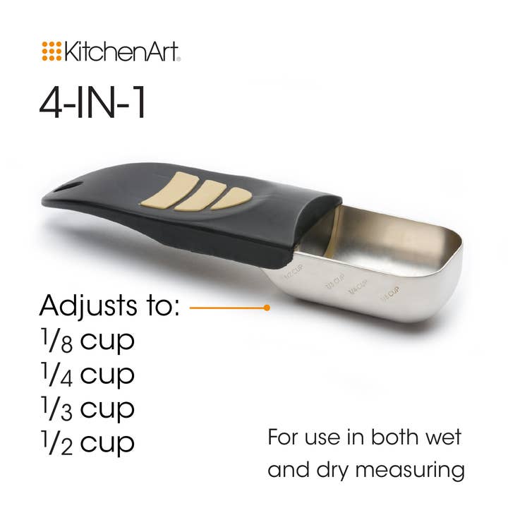 Fox Run Brands - Wholesale Maatbeker - KitchenArt Pro Adjust-A-Scoop voor 1/2 kop, satijn, 7 „x 2,5"8