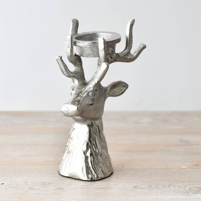 Portavelas de reno de aluminio, 17 cm para venta al por mayor de Gainsborough Giftware x Portland Living